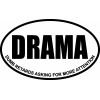 DRAMA DUMB RETARDS ASKING FOR MORE ATTENTION OVAL DECAL BUMPER STICKER FUNNY
