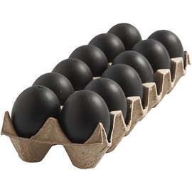Egg, H: 6 cm, black, Plastic, 12pcs