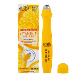 Victoria Beauty - Eye Roll-On with Vitamin C, Eye Roller Against Wrinkles and Dark Circles, Eye Serum with Retinol, Orange Oil and Pineapple Extract, Anti-Ageing Eye Cream, 15 ml