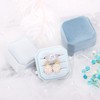 DesignSter Ring Box for Wedding Ceremony Square 3 Slots Velvet