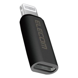 Elecom MPA-CFLMBK USB Type-C to Lightning Adapter, 60W, USB PD Compatible, MFi Certified Product, Black