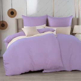 Cushion Cover 40 x 40 cm, Set of 2 - Pillowcase 40 x 40 cm Lavender for Pillows, 100% Microfibre Cushion Cover, Non-Iron and Wrinkle-Free with Zip