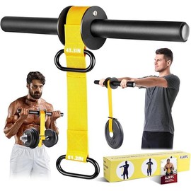Forearm Strengthener and Wrist Roller, 43.3 in Or 51.2 in Ultra-Strong Nylon Webbing Wrist & Forearm Blaster with Quick Locking Mechanism, Durable Anti-Slip Grip Handles for Forearm Strength Training arm workout - Color: Yellow