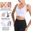 HANERDUN Women's Mittle Support Sports Bra Crossback Push Up Yoga