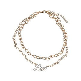 Urban Classics Unisex Necklace with Zodiac Sign Pendant, Men and Women Jewellery, Fashion Jewellery Chain, Double Row, in 12 Variations, Length 38 cm, Metal, No Gemstone