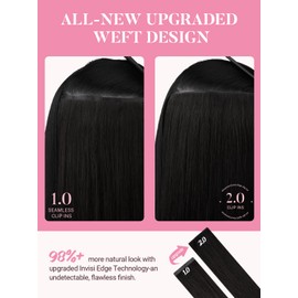 MAXITA Invisi Edge Clip in Hair Extensions Real Human Hair, 18 in, 7pcs 110g Balayage Dark Brown Mixed Chestnut Brown Seamless Clip ins,100% Remy Human Hair Extensions for Women