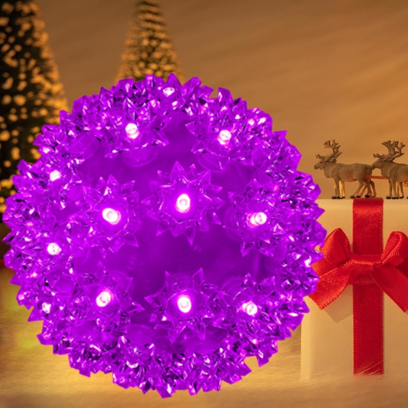 Christmas Lights Ball 5.5" Outdoor Hanging Sphere Lights 50 LED