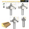 Akylin 4pcs 60 Degree Chamfer Bit Set,1/2" Shank,3/16",5/8",3/4" and 7/8"
