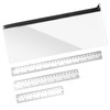 Mantoto Clear Pencil Case with 3 PCS Rulers Large Capacity