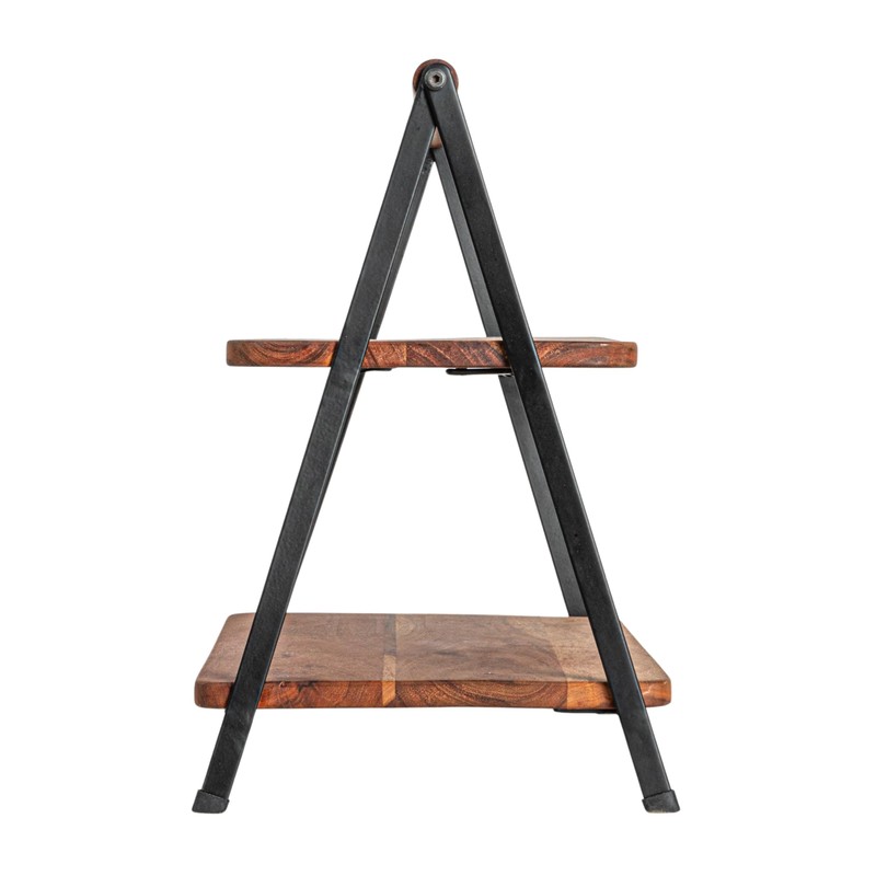Creative Co-Op Acacia Wood 2-Tier Serving Stand