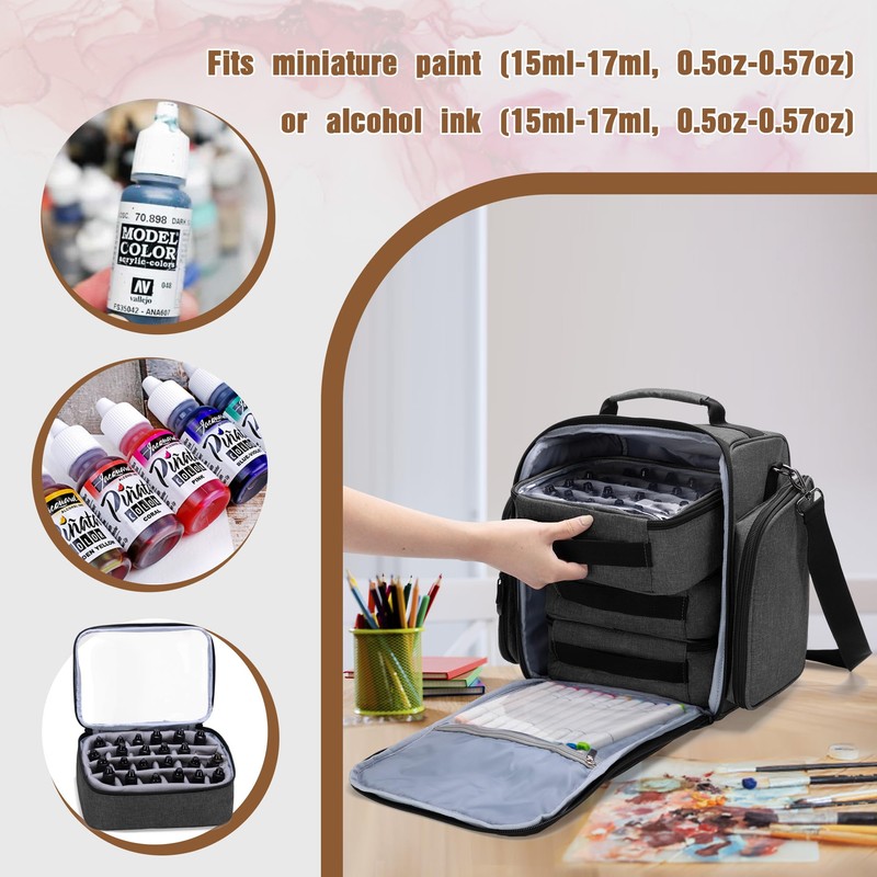 BAFASO Paint Case Hold 72 Bottles of 0.57 fl.oz Miniature