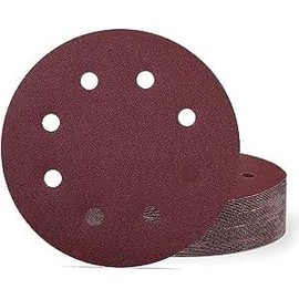 180mm Sanding Discs 40 Grit, 30Pcs Hook and Loop Sander Disc, 7Inch 8 Holes Sandpaper Sheet for Drywall Sander Long Neck Sander