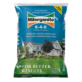 Milorganite All-Purpose Eco-Friendly Slow-Release Nitrogen 6-4-0 Fertilizer, 32 Pound Bag - for Lawns, Flowers, and Gardens