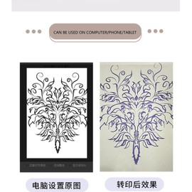 HURRISE Impresora de Plantillas para Tatuajes, Copiadora Térmica Portátil para Tatuajes con Bolsa de Almacenaje, Compatible con Teléfonos Móviles y PC