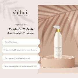 SHIBUI Tratamiento Antihumedad Para Pulir Péptidos, Protección Contra El Brillo Y El Color Activada Por Calor, Vegano Y Sin Sulfatos, 6.5 Fl Oz
