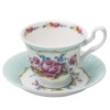 Gracie Bone China Marie Rose Cup And Saucer 8-Ounce, Set