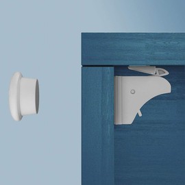 Delex Child and Baby Safety Proof Magnetic Cupboard Locks, Easy Install in Seconds, Baby Safety Locks for Cabinets and Drawers, No Screws or Drilling (4 Locks + 1 Key)