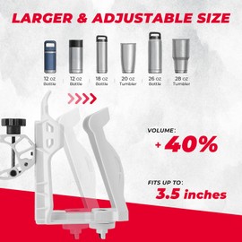 KEMIMOTO Upgraded ATV/Bike Cup Holder 2.0, Motorcycle Cup Holder Handlebar Bike Water Bottle Holder with 0.6”-1.56” Metal Clamp Universal for ATV Scooter Boat Stroller Wheelchair Golf Cart