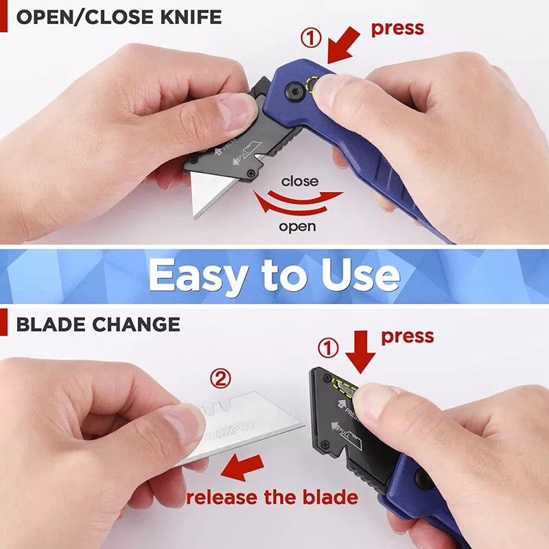 WORKPRO Folding Utility Knife Razor Knife for Cartons Cardboard Boxes