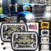 Unbranded Pair 5x7'' 7x6 LED Headlight DRL For International 9900i