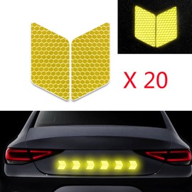 20x Reflective Reflector Sticker Self Adhesive Safety Warning Conspicuity Tape for Car Truck Motorcycle Trailer Mailbox Outdoor Diamond Shape Yellow