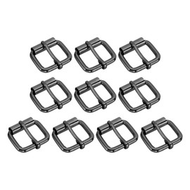 PATIKIL Metal Roller Buckle, 10Pcs 0.55 Inch (14mm) Belts Hardware Multi-Purpose Pin Buckles for Bags Leather Belt Strap DIY Crafts Dog Leash, Black