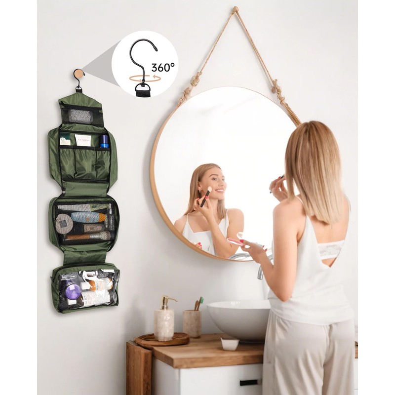 Seaforie Toiletry Bag, Army Green, Modern