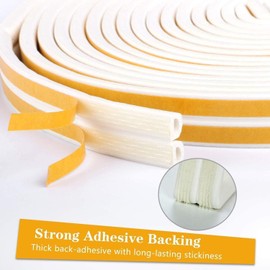 Dichtungsband für Türen Fenster Selbstklebendes Schaumstoffband Türdichtung Fenster, 10M Fensterdichtung Anti-Kollision Gummi Schaum Siegel Streifen Schalldämmung Dichtungsband Selbstklebendes, Weiß