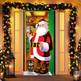 Christmas Door Cover Decoration FaJoek Christmas Door Cover, 185 x 90 cm Christmas Decoration Door Hanging Banner, Christmas Door Cover Decoration, Merry Christmas Door Cover