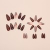 Brown Press on Nails Medium Almond Fake Nails with Butterfly
