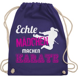 Shirtracer - Gym Bag Backpack - Martial Arts - Real Girls Make Karate, 6 purple