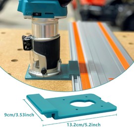 Router Guides Rail Adaptor Compatible with Makita Trimmer RT0701C/XTR01Z/DRT50/RT0700C, 18/21V Cordless Electric Edge Guide Adapter, 13X9cm Track Saw Guide Rail,Guide Rail Router Edge Milling Adapter