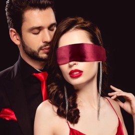 Oruola 4pcs Blind Folds for Adult Play, Blockout Light Adjustable Eye Masks for Sleep,150cm/59In Satin Blindfold for Adults Couples Yoga,Travel, Nap, Meditation, Multicolor Blindfold