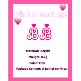 GAUEIOUR Acrylic Love Earrings, Expressing Personality, Women's and Girls' B Earrings, Women's Exquisite Fashion Earring Accessories, Girls' and Women's Holiday Gifts