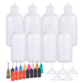 BENECREAT 8pcs 50/100ml Needle Tip Bottles Multi-Purpose Precision Applicator Bottle Set Colorful Needle Tips DIY Art Handmade