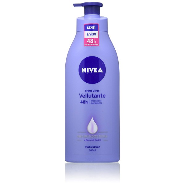 Nivea Velvety Body Cream (1 x 500 ml), Irresistible Softness for Dry Skin, Enriched with Shea Butter and Nivea Serum Intensive Moisture