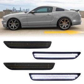 New Type LED Side Marker Lamps for Ford Mustang 10-14 4PCS Green White Non Animation Bumper Fender Flare Sidemarker LightsNumber of Bulbs: 4, Light Color: NON Dynamic White lights 02-0532, Lamp Type: LED