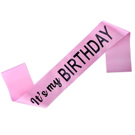 Pink It's My Birthday Sash for Girls Women Happy Birthday Sash for Girls Birthday Bday Sashes With Satin Sorft Pink Birthday Accessories for Women Girls Birthday decorations
