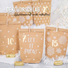 Papierdrachen 24 Advent Calendar Number Stickers - Gold | Number 70 - Stickers for Your Christmas Calendar - for Crafts and Decorating