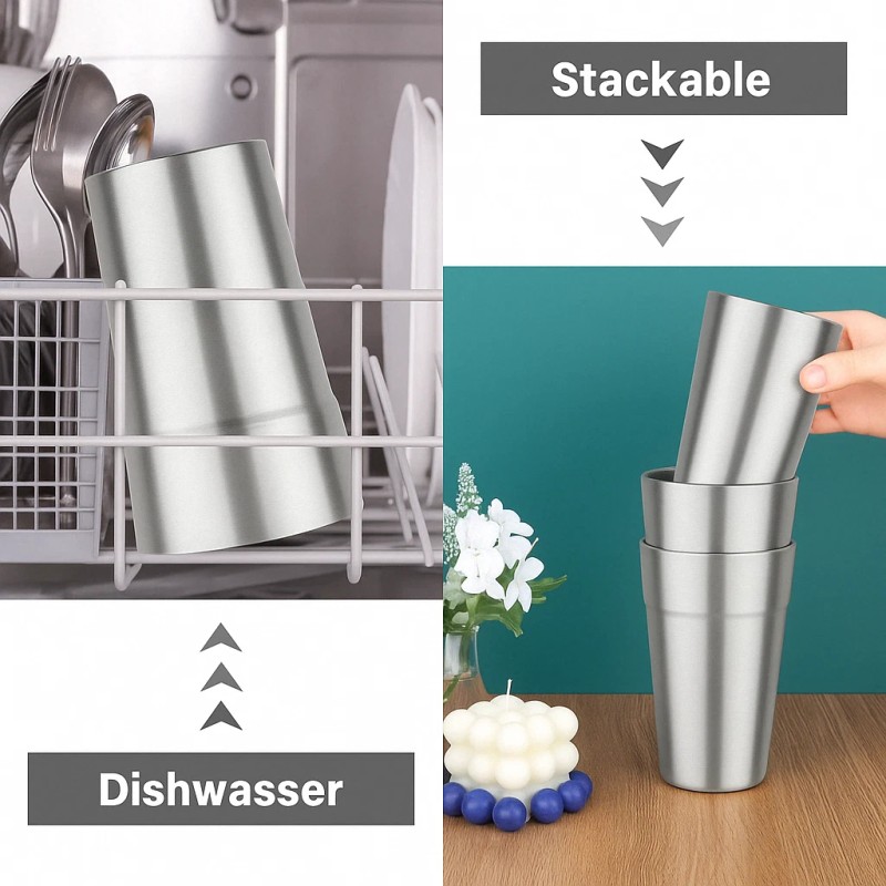 Cup Choices 4 packs 16 oz Double Wall Insulated Metal