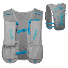 Azarxis Hydration Backpack Vest Pack Lightweight Breathable for Men Women Marathon Running Jogging Trail Racing (Gray - Only Backpack)