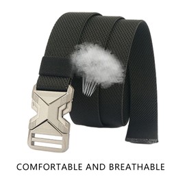 NVKIC Elastic Belts for Men 1.34" Wide Quick Release Stretch Riggers Duty Work Belt Black 45"