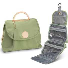 Hanging Toiletry Bag, Waterproof Travel Makeup Bag, Portable Toiletry Bag for Makeup Large Capacity Makeup Travel Organizer Multifunctional Travel Organizer for Women, Travel,, Green, Fashionable