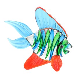 LIFKOME Miniature Figurines 1pc Glass Fish Ornament Dining Table Fake Fish Multicolored Glass Office Fish Figurine