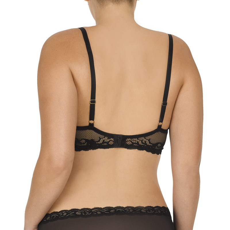 Natori Women's Feathers Contour Plunge Bra, Black, 32DDD