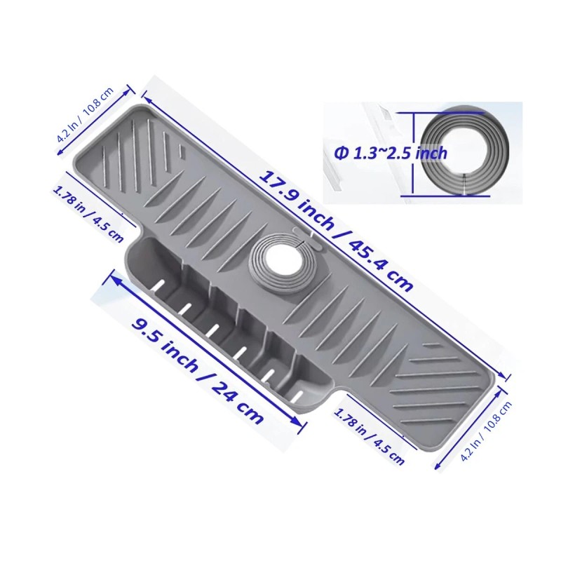 Silicone Faucet Mat Kitchen Sink Splash Guard Slip Drain Pad