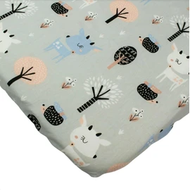 2-Pack Fitted Sheet for Baby, Toddler, Child, 100% Cotton Super Soft with Beautiful Forest and Savannah Pattern, for Bedside Crib, Compatible with Chicco Next2Me, Tutti Bambini Cozee, 55x90cm