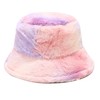 Umeepar Winter Faux Fur Fuzzy Bucket Hat Fluffy Warm Hat