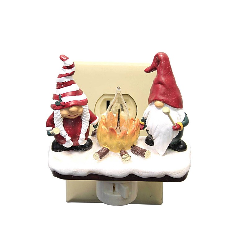 Roman 5.25" H GNOME CAMFIRE Night