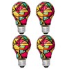 4 Pack LED Stained Glass Light Bulb A19 2W (25W